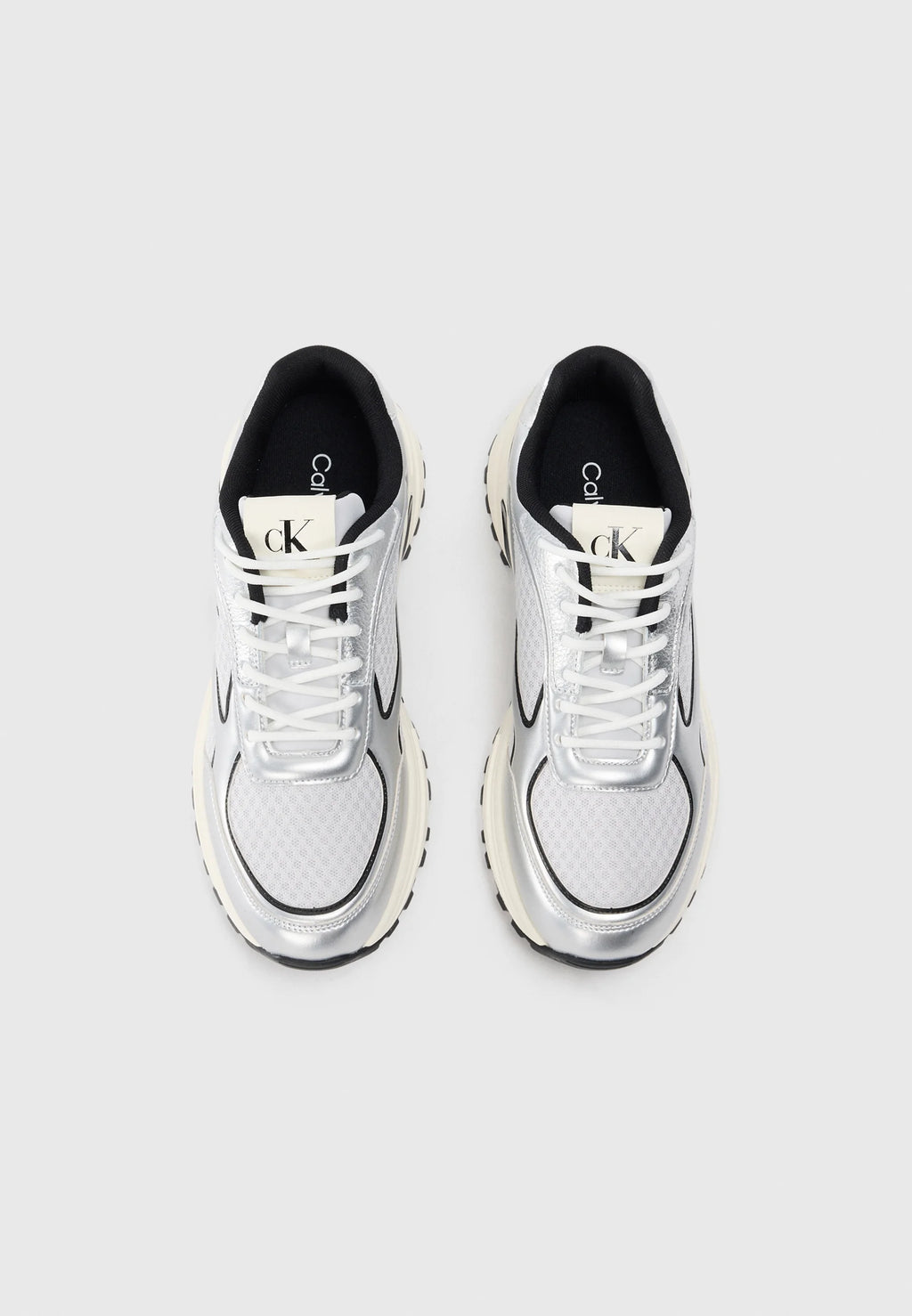 Calvin Klein Jeans HIKE RUNNER - Trainers - silver-coloured/black/marshmallow