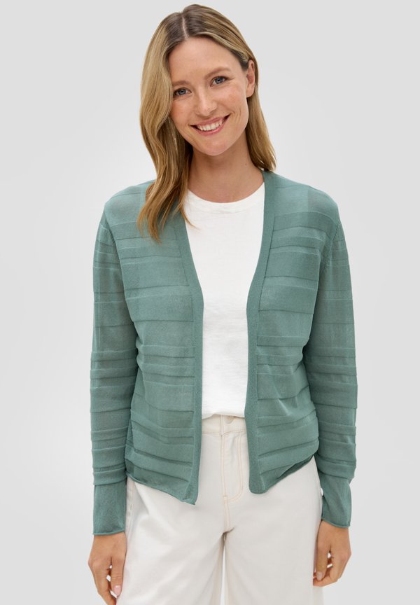 s.Oliver MIT MUSTERSTRUKTUR - Cardigan - helles petrol