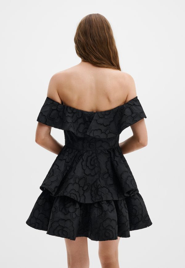 Malina TRACY OFF SHOULDER LACE MINI DRESS