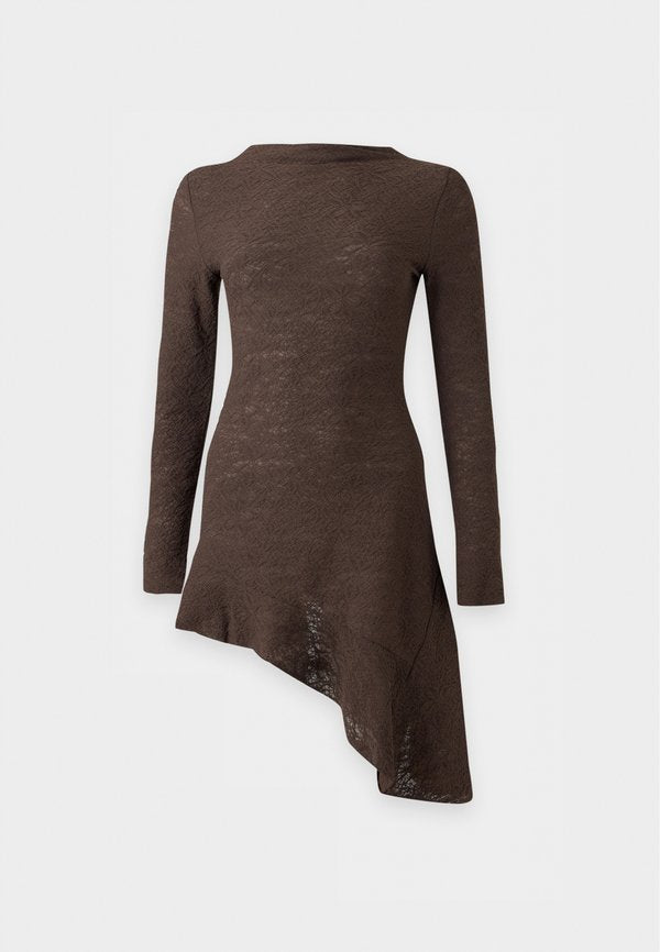 ONLY ONLNUGA STRUCTUR DRESS - Jersey dress - chocolate torte