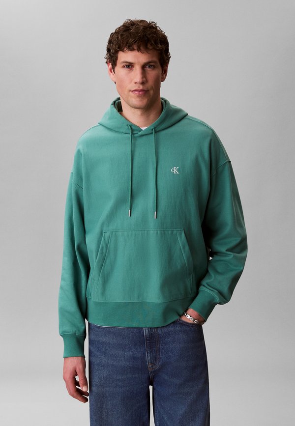 Calvin Klein Jeans PREMIUM TERRY MONOGRAM HOODIE - Hoodie - wild green