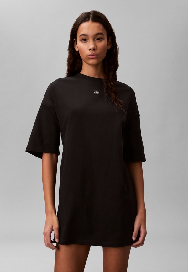 Calvin Klein Jeans LABEL - T-Shirt Dress - black