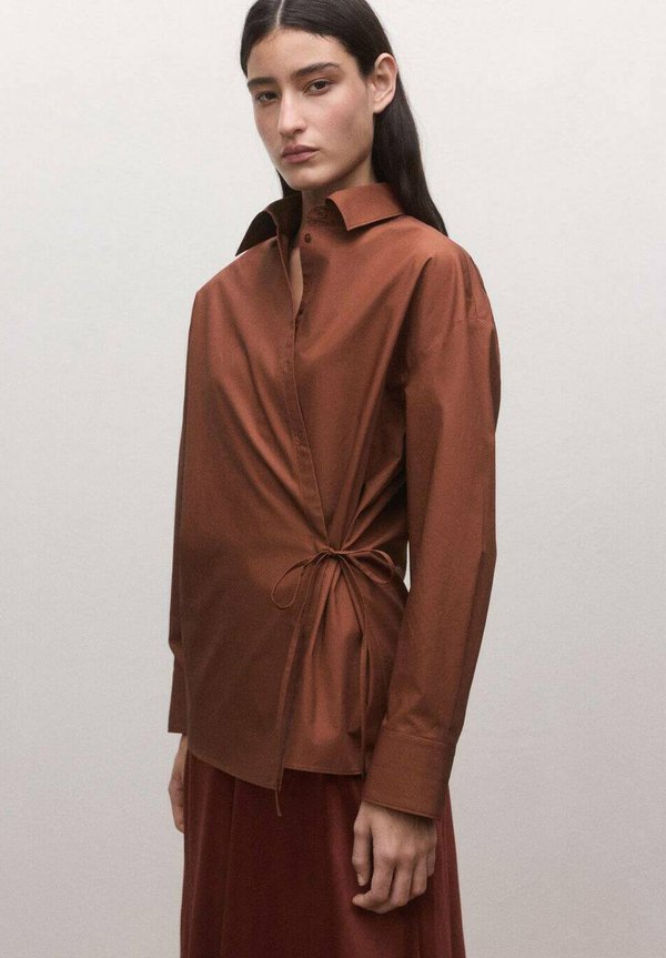 Mango Button-down blouse - russet