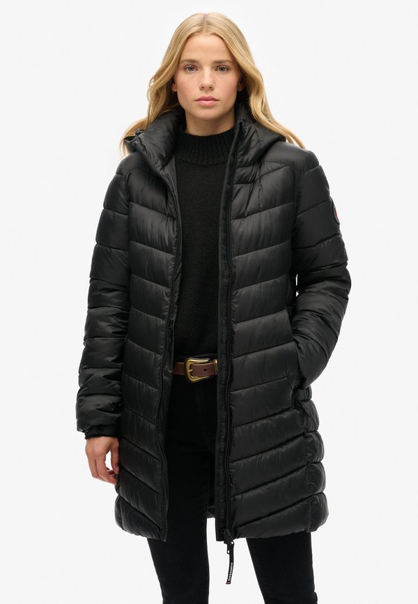 Superdry & Co HOODED FUJI MID PADDED - Winter coat - black