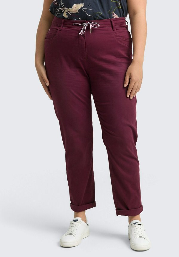 TOM TAILOR TOM TAILOR HOSEN - CROPPED  - Trousers - bordeaux red