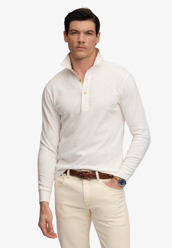 Superdry & Co SUPERDRY CLASSIC PREPPY LONG SLEEVED TOP.. - Polo shirt - bone white