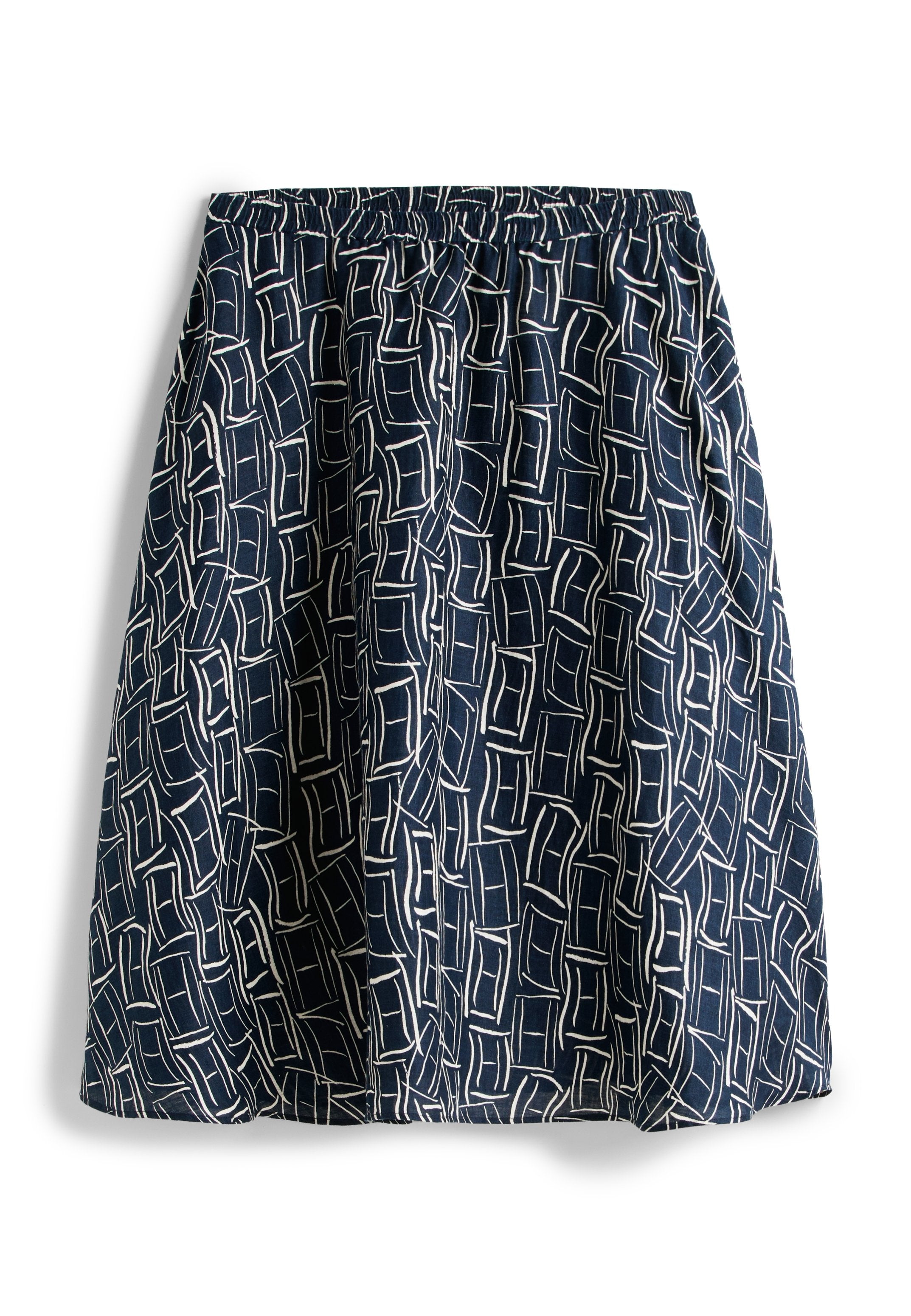CURVE PURE LINEN FLARE MIDI SKIRT Media 1
