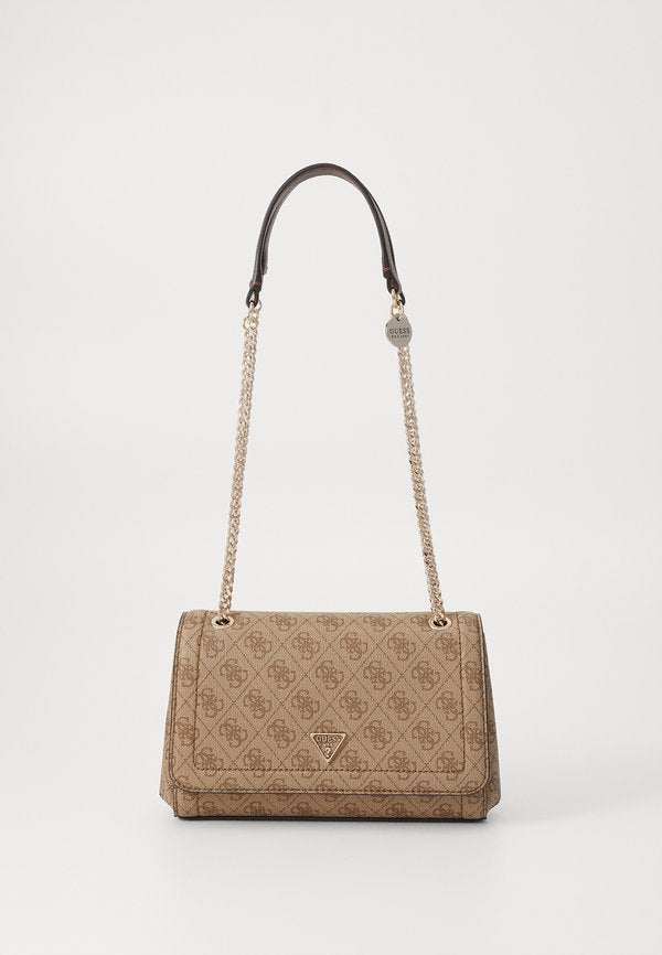 Guess NOELLE XBODY FLAP - Cross body bag - latte/brown