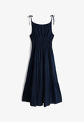 Tommy Hilfiger SMOCK TIE MIDI DRESS - Day dress - dark night navy