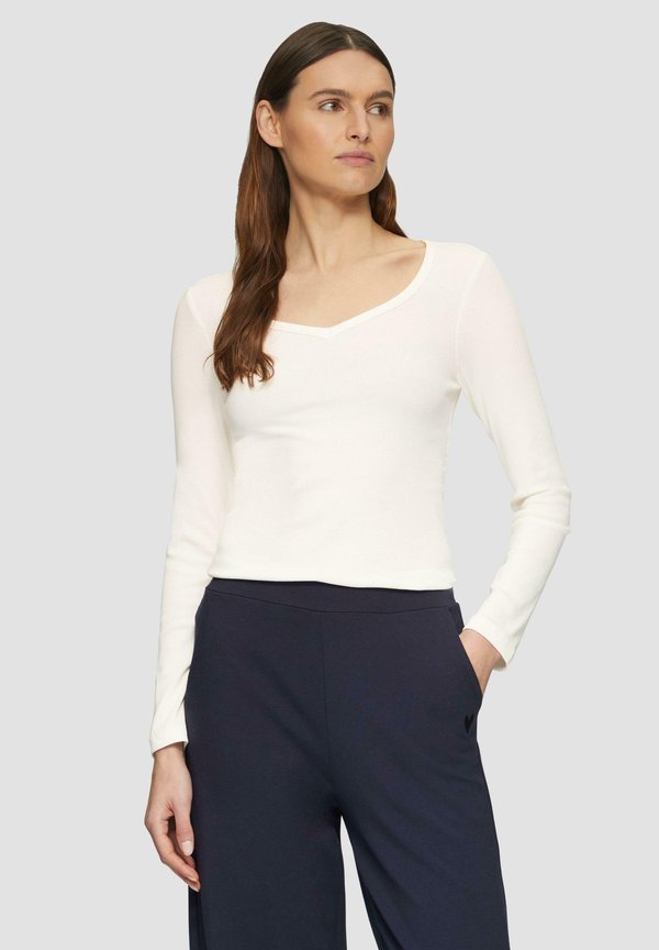s.Oliver FEINES STRUKTUR - Long sleeved top - creme