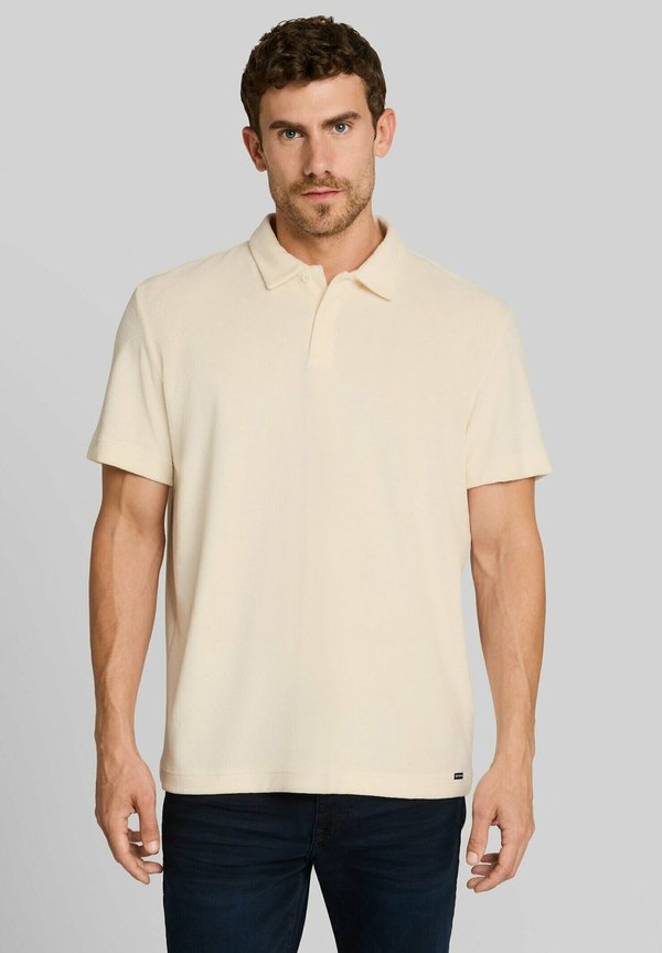 TOM TAILOR TOWELING POLO - Polo shirt - gardenia white