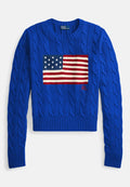 Polo Ralph Lauren FLAG SHRUNKEN CABLE COTTON SWEATER