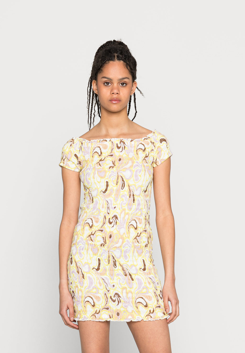 Cotton On POPPY SHIRRED OFF SHOULDER MINI DRESS