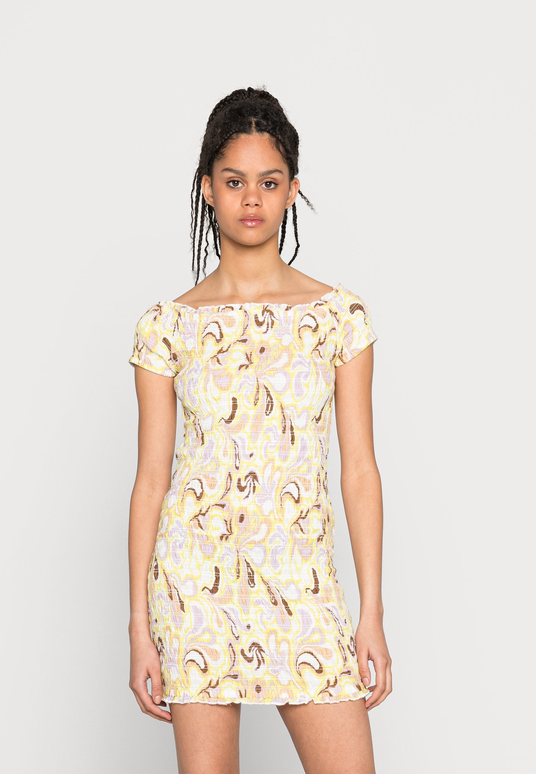 Cotton On POPPY SHIRRED OFF SHOULDER MINI DRESS