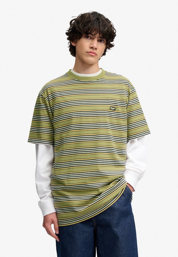 Superdry & Co SUPERDRY OVERSIZED STRIPE T-SHIRT.. - Print T-shirt - green stripe