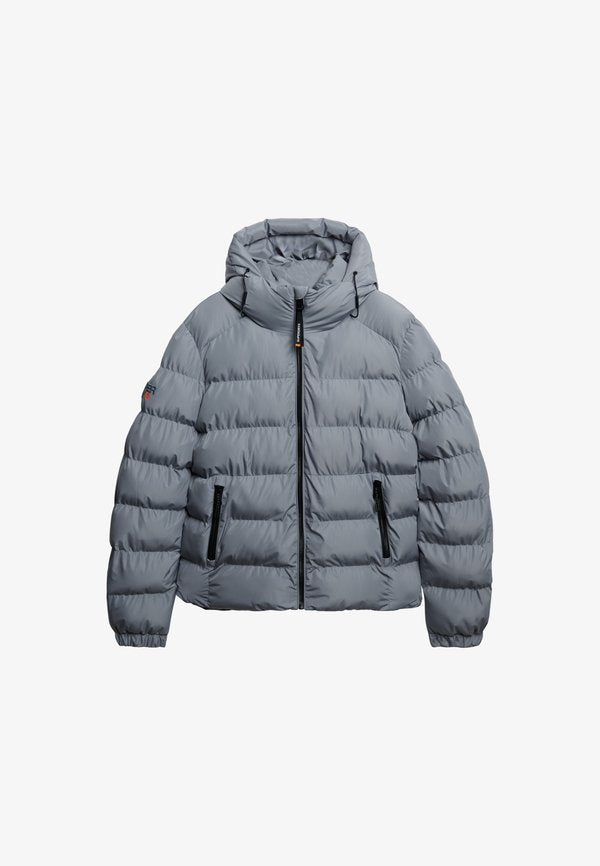 Superdry & Co HOODED SPORTS PUFFER  - Winter jacket - washed denim