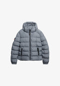 Superdry & Co HOODED SPORTS PUFFER  - Winter jacket - washed denim