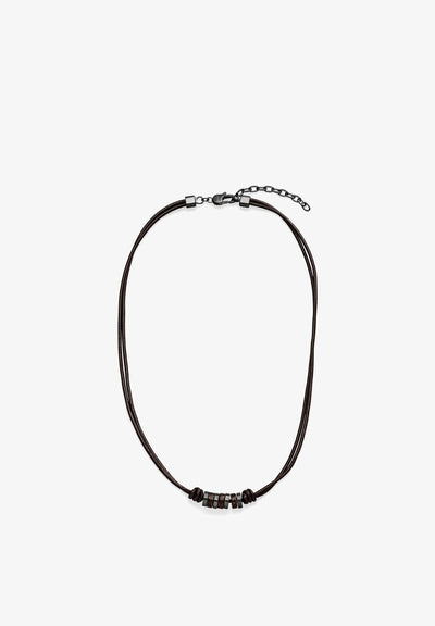 s.Oliver ESSENTIAL LEATHER - Necklace - braun