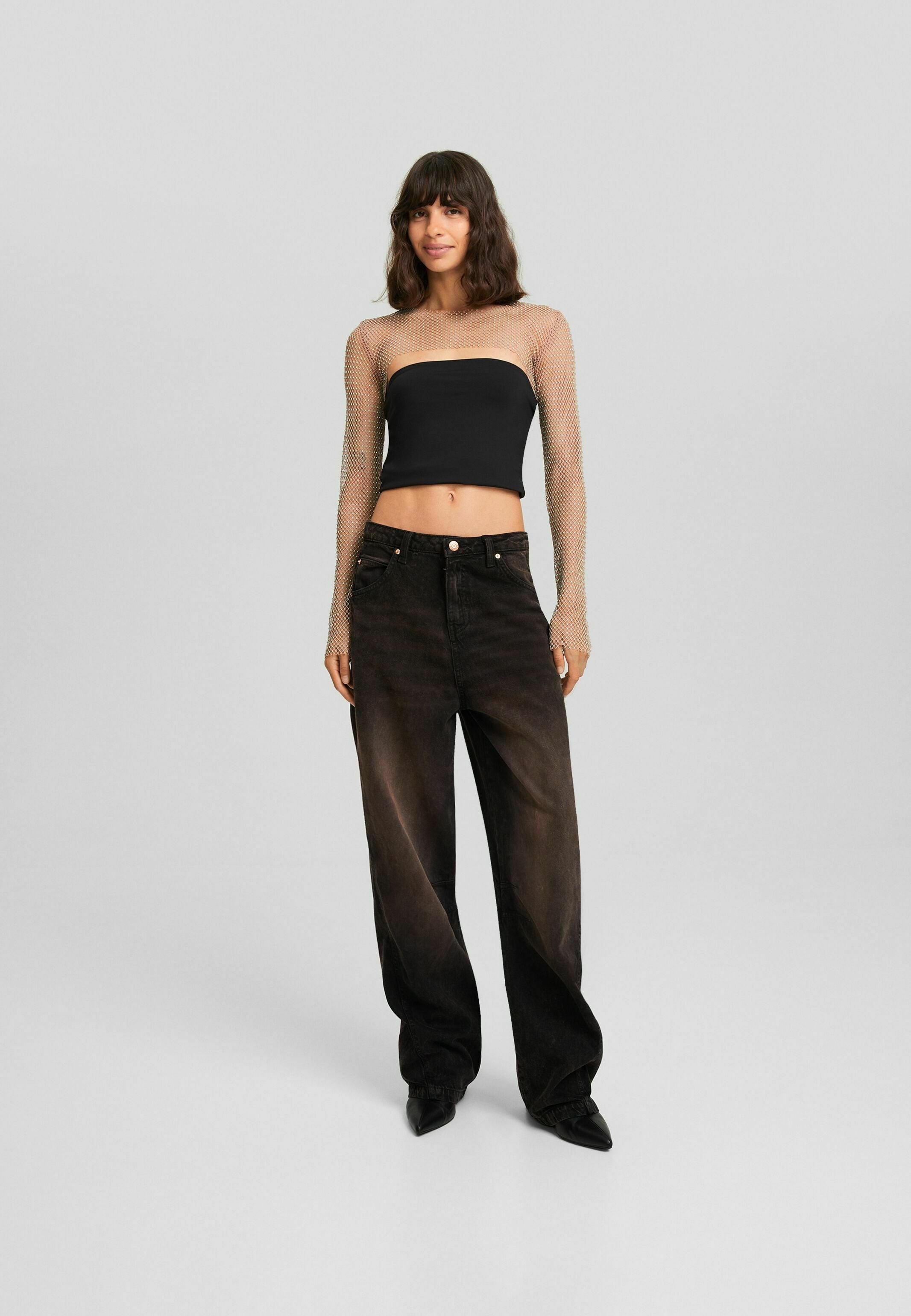 Bershka LONG SLEEVE RHINESTONE