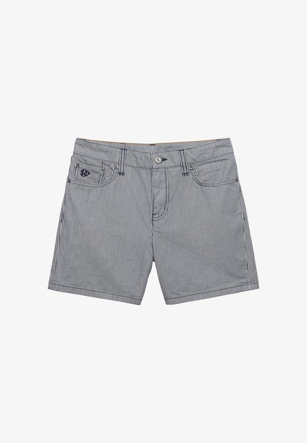Superdry & Co SUPERDRY MID RISE STRIPE SHORTS.. - Shorts - deep navy hickory stripe