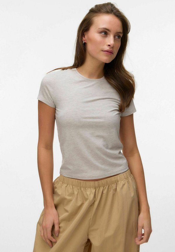Vero Moda VMKYLIE - Basic T-shirt - light grey melange