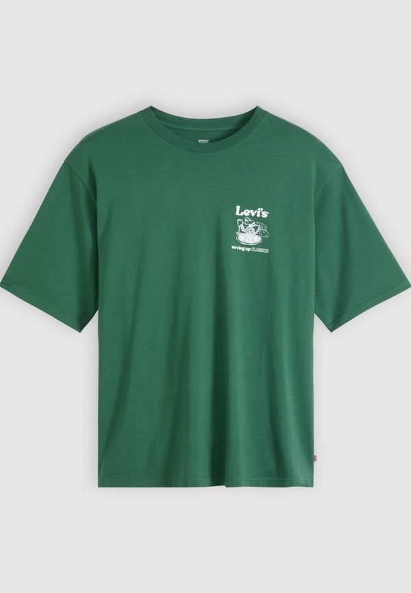 Levi's® LSE HALF SLEEVE TEE - Print T-shirt - table of contents dark green body white logo