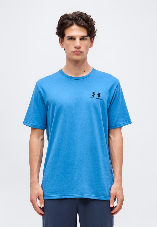 Under Armour LEFT CHEST LOGO - Sports T-shirt - aegean blue/black
