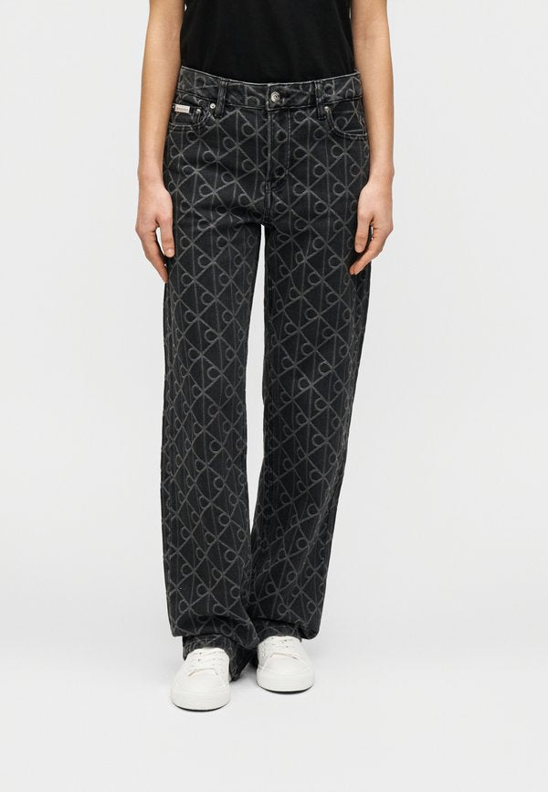 Calvin Klein Jeans SIGNATURE 90S BLACK - Straight leg jeans - black