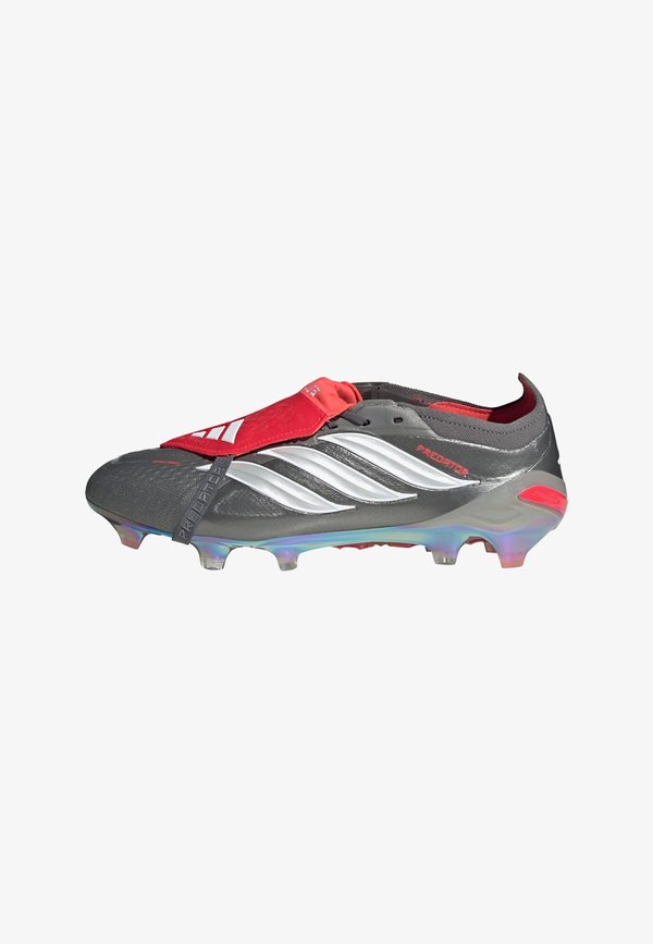 adidas Performance PREDATOR ELITE FOLD OVER TONGUE - Firm-ground football boots - iron metallic   cloud white   lucid red