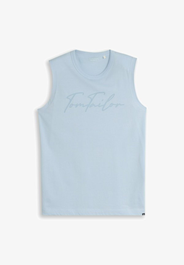 TOM TAILOR TOM TAILOR T-SHIRT TANKTOP MIT LOGO-PRINT - Top - light blue grey