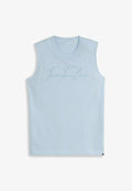 TOM TAILOR TOM TAILOR T-SHIRT TANKTOP MIT LOGO-PRINT - Top - light blue grey