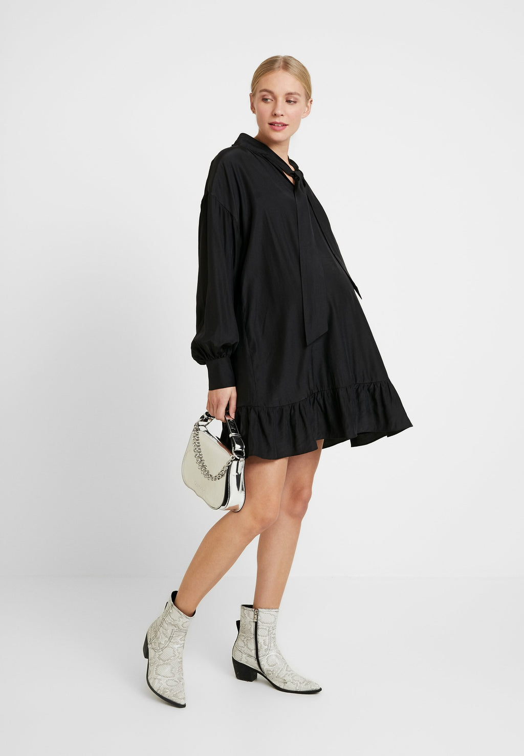 Glamorous Bloom MINI PUSSYBOW DRESS