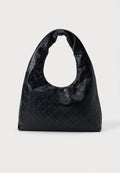 Calvin Klein EMBLEM PUFFER SHOULDER BAG - Handbag - black