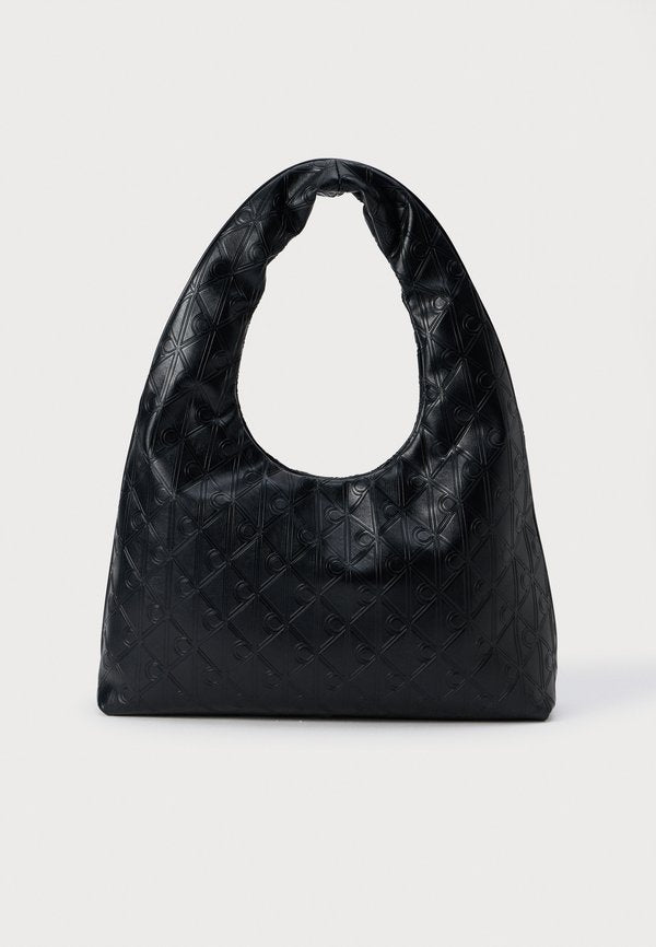 Calvin Klein EMBLEM PUFFER SHOULDER BAG - Handbag - black