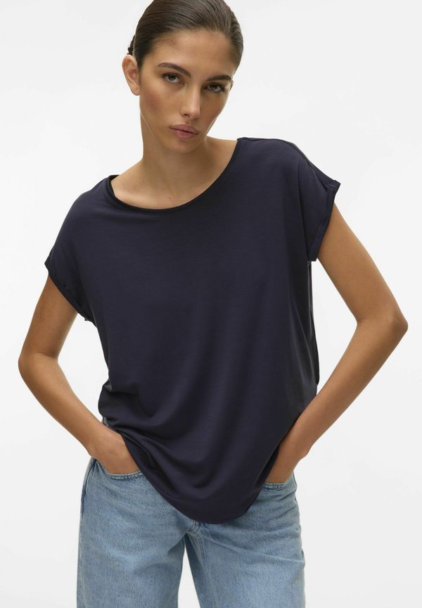 Vero Moda STRETCH AVA - Basic T-shirt - navy