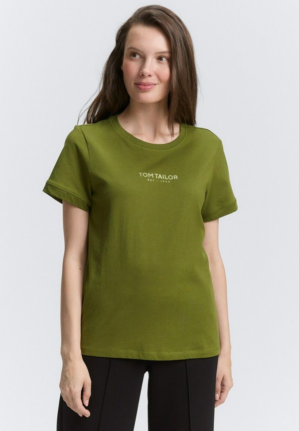 TOM TAILOR MIT LOGO - Print T-shirt - deep ivy green