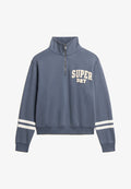 Superdry & Co ATHLETIC ESSENTIALS APPLIQUE HALF ZIP - Sweatshirt - mariner navy