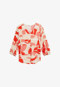 TOM TAILOR MIT MUSTER - Blouse - red dots and shapes design
