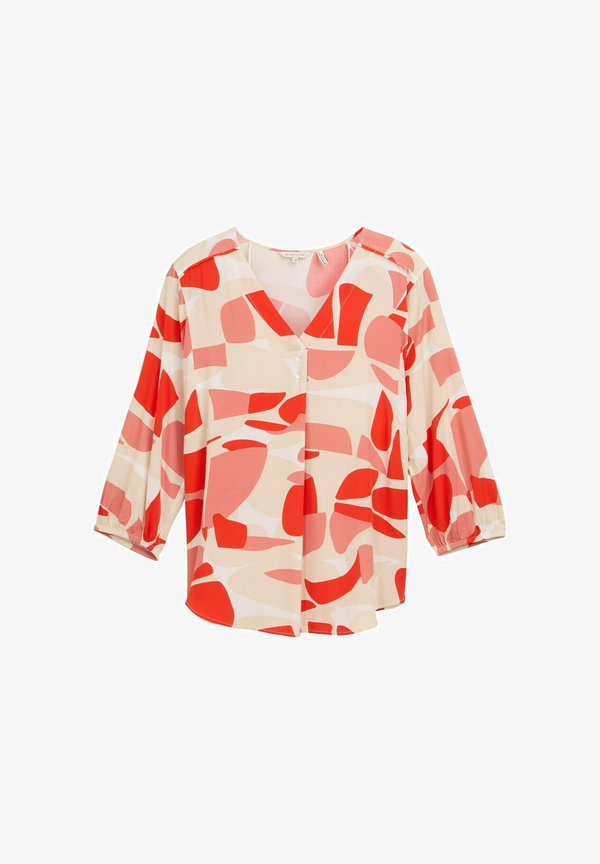 TOM TAILOR MIT MUSTER - Blouse - red dots and shapes design