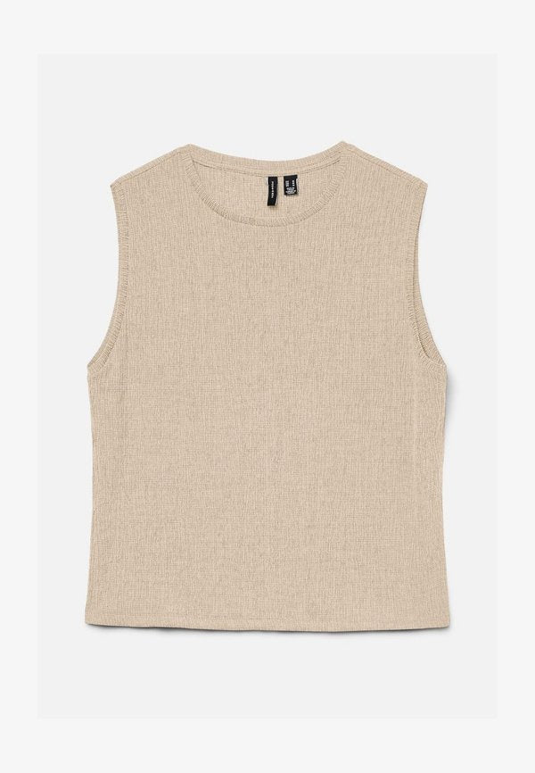 Vero Moda VMLUNA O NECK - Top - pumice stone