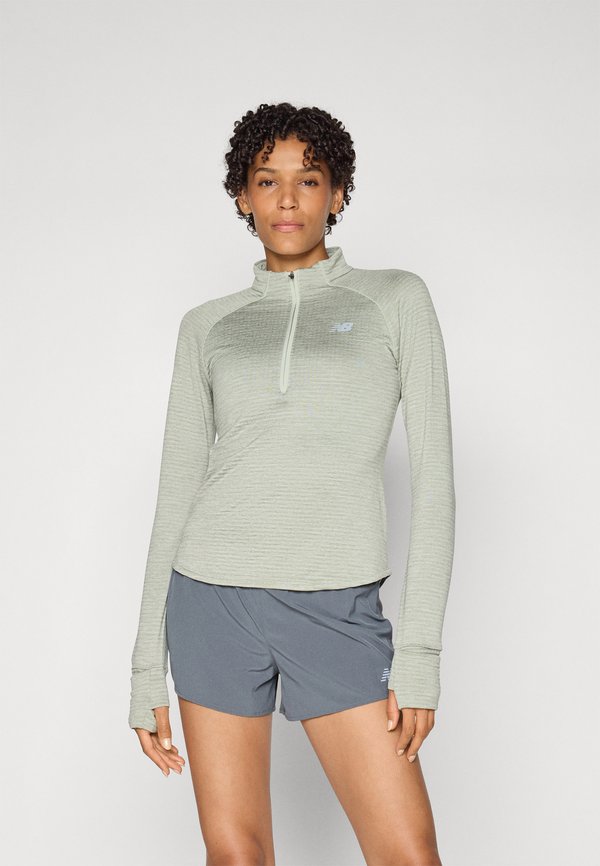New Balance ATHLETICS GRID 1/2 ZIP - Long sleeved top - garter snake heather