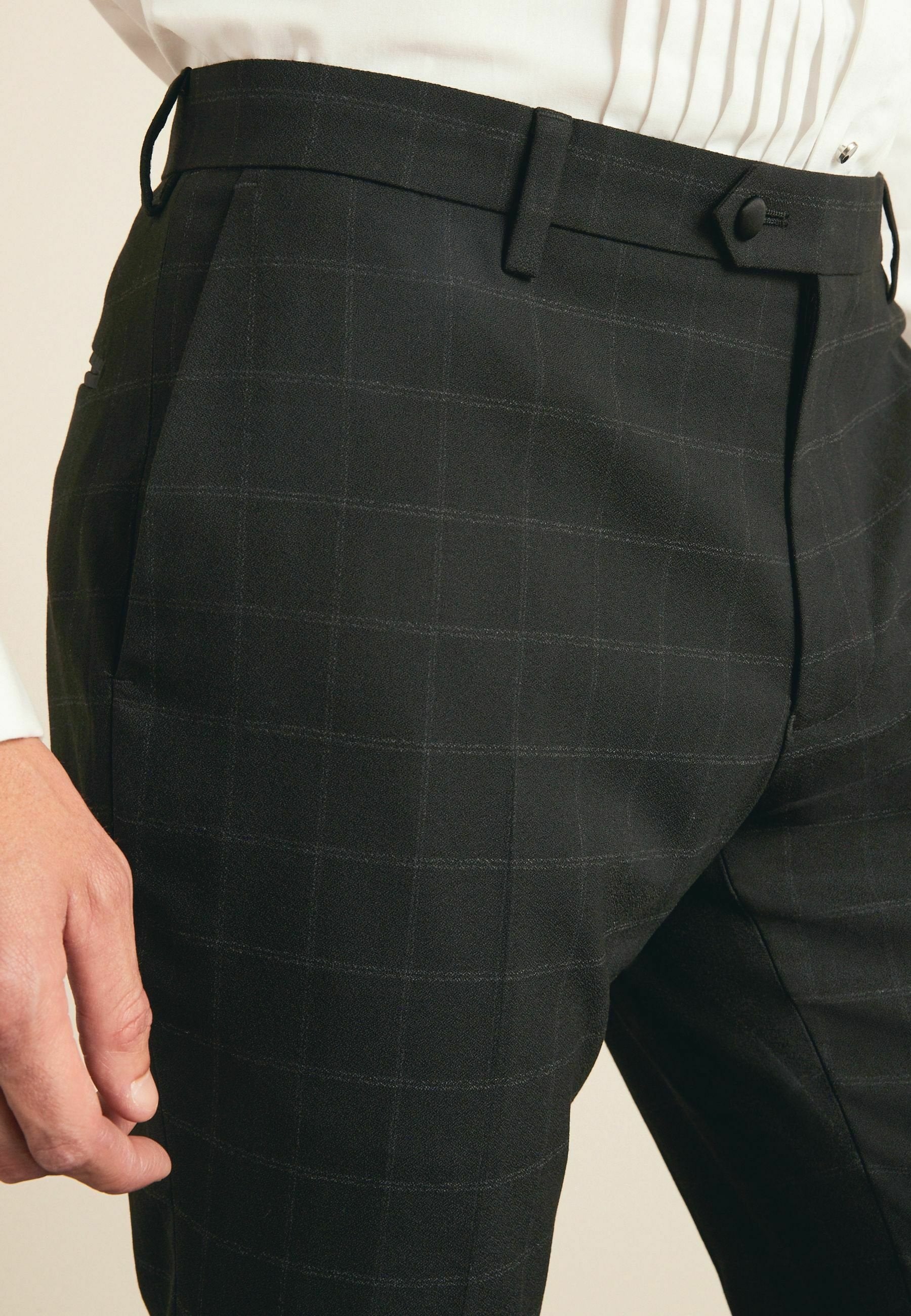 Next SKINNY FIT CHECK TUXEDO SUIT: TROUSERS