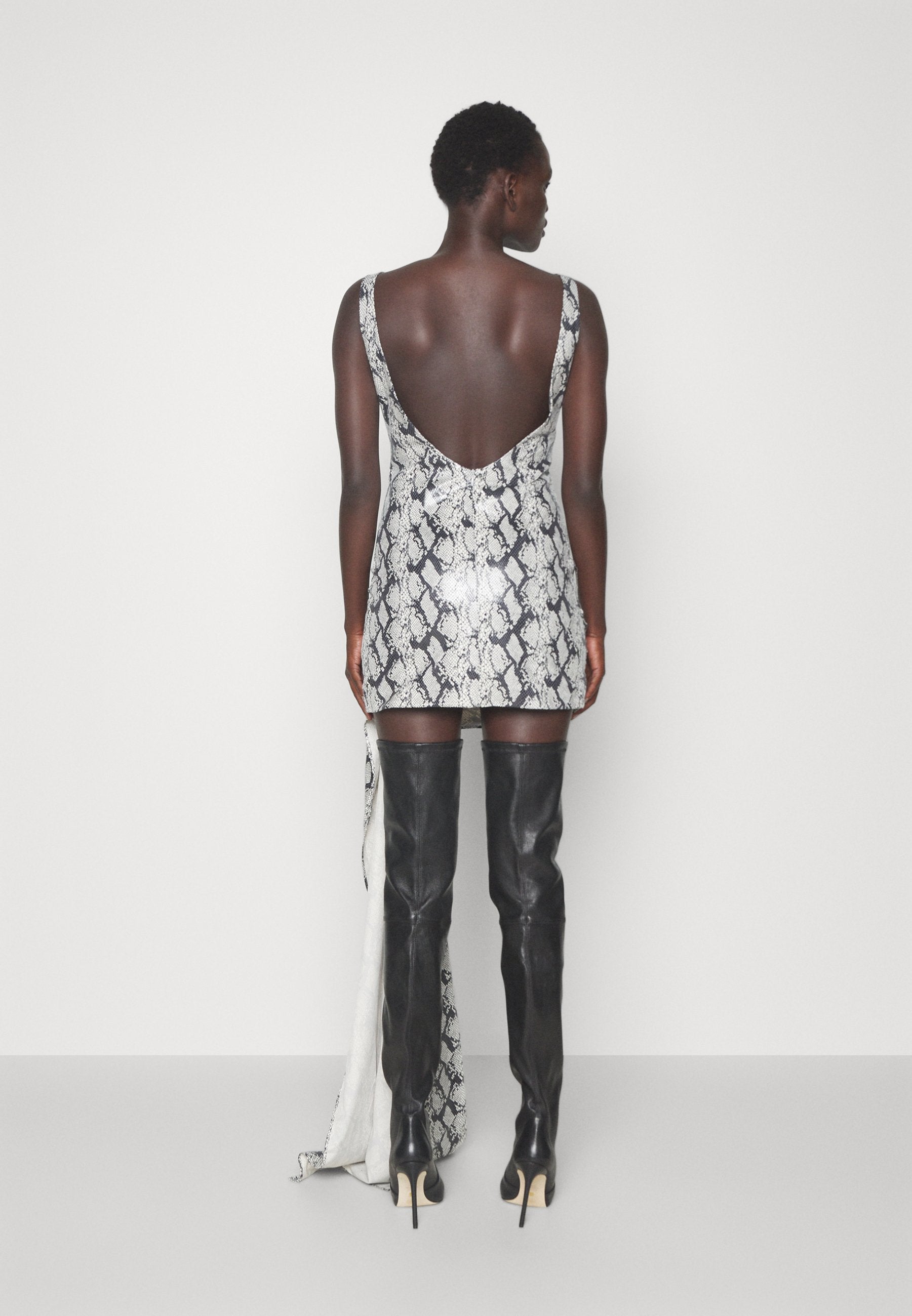 ROKH SHORT DRESS WITH TAIL BUCKLE
