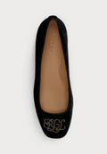 Lauren Ralph Lauren EMELLIE LOGO VELVET BALLET FLAT