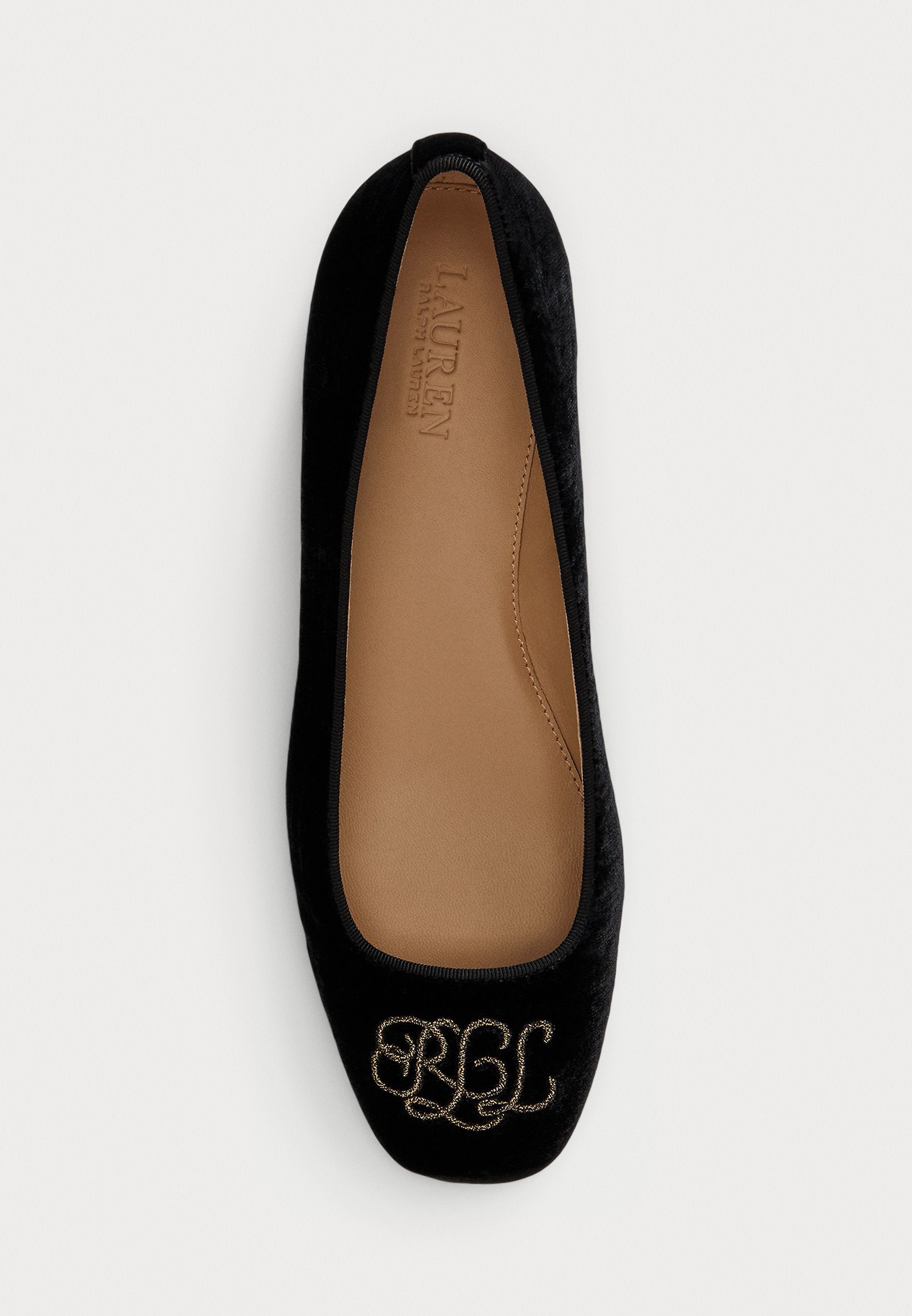 Lauren Ralph Lauren EMELLIE LOGO VELVET BALLET FLAT