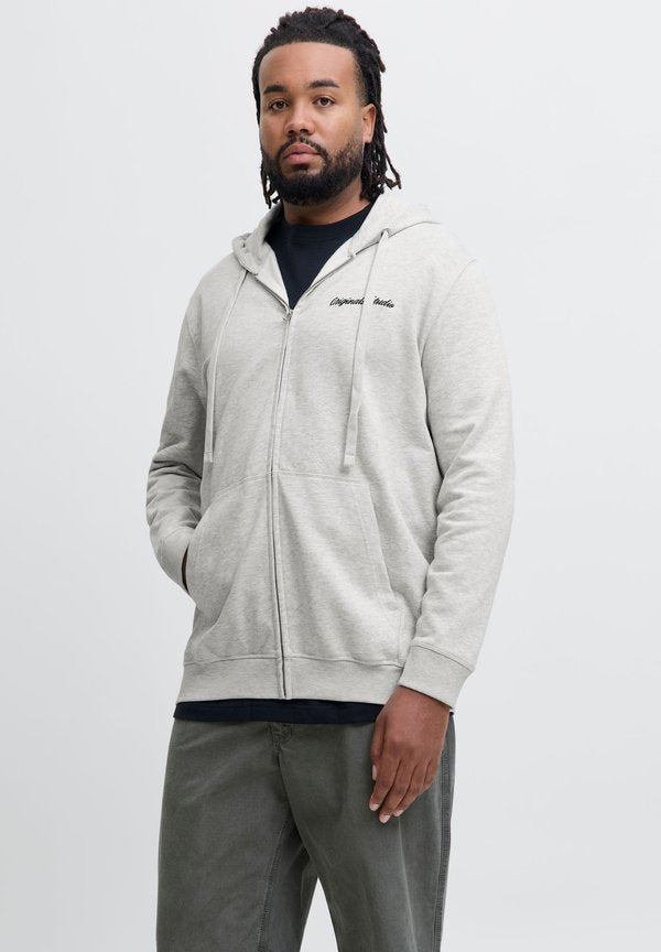 Jack & Jones Zip Plus Size Zip - Zip-up sweatshirt - white melange