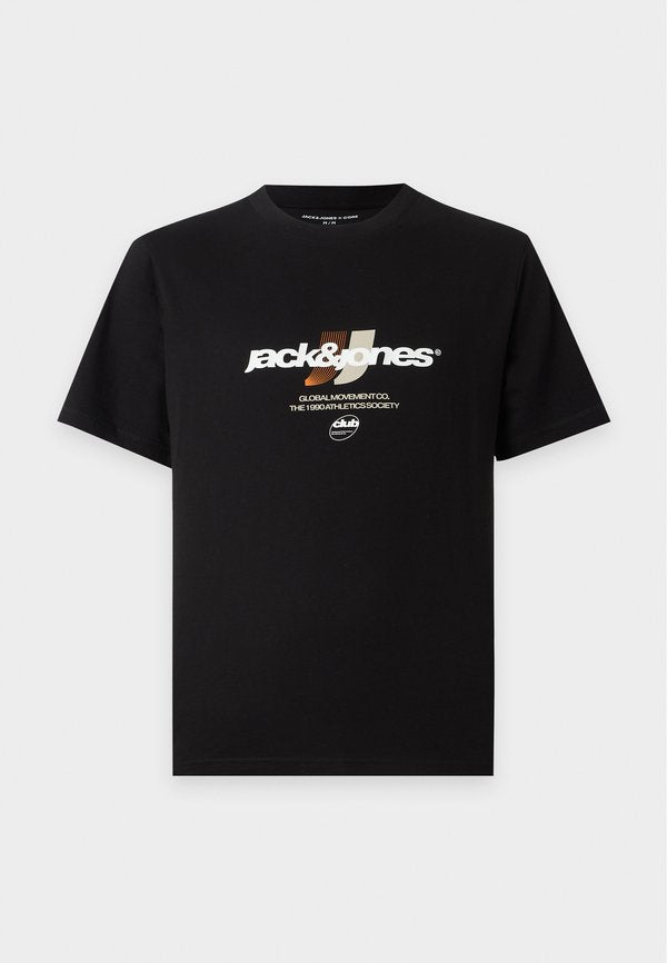 Jack & Jones JCOCLUB GRAPHIC FRONT PRINT TEE SS CN - Print T-shirt - black