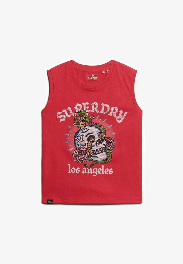 Superdry & Co TATTOO RHINESTONE - Top - risk red