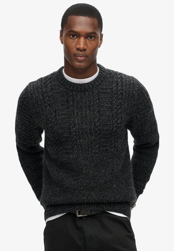 Superdry & Co JACOB  - Jumper - charcoal black twist