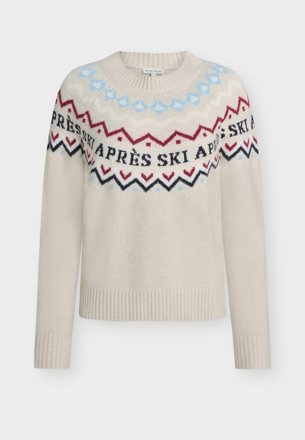 TOM TAILOR NORWEGIAN CREW NECK PULLOVER - Jumper - sand stone beige melange